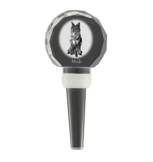 Mudi - Bouchon de bouteille en cristal, bouchon de vin unique avec photo, cadeau personnalisé pour sommelier par la marque Art-Dog