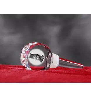 Mudi - Crystal bottle stopper, unique wine stopper with photo, personalised gift for sommelier by Art-Dog brand