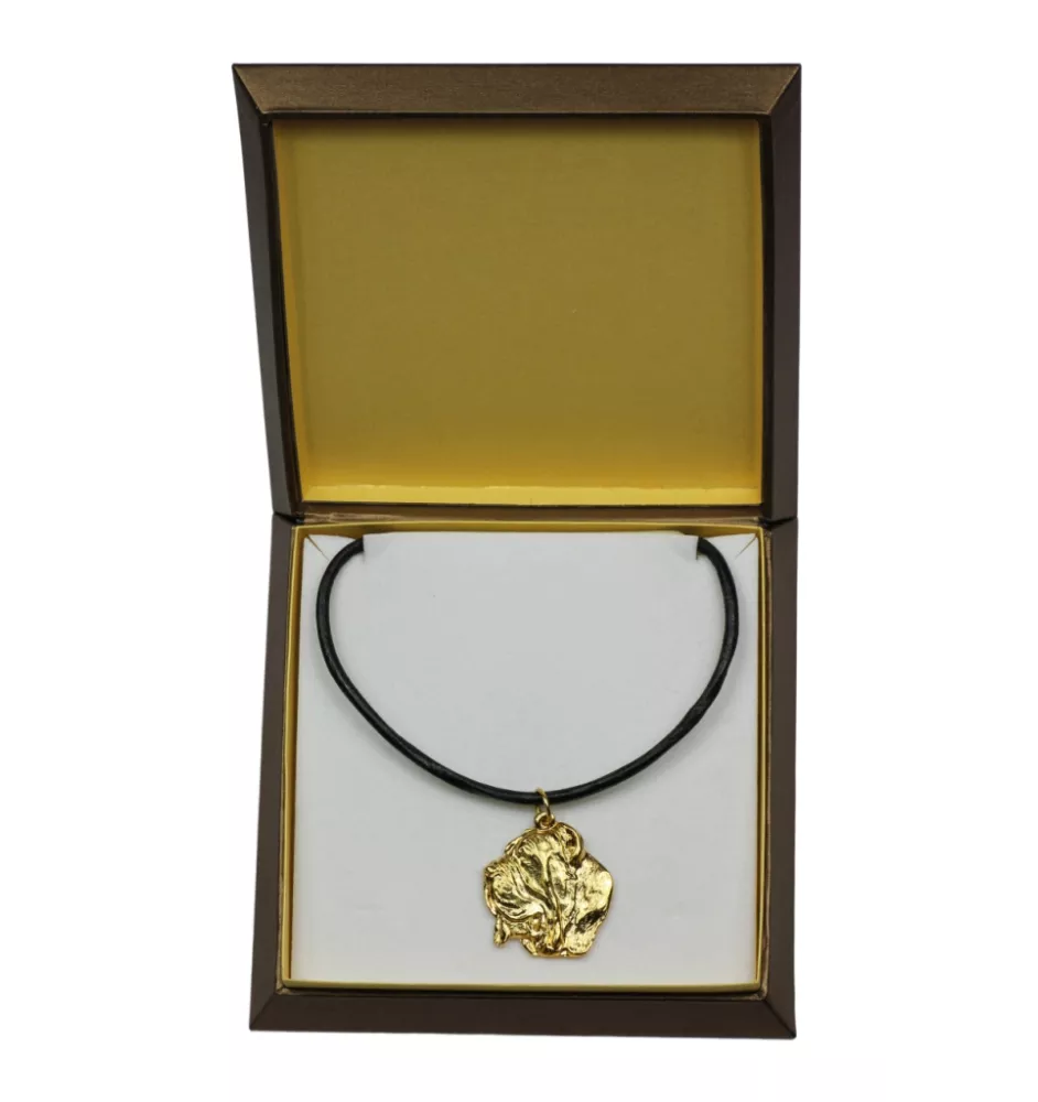 Neapolitan Mastiff, Mastino Napoletano - Dog necklace in gift box, gold-plated pendant for dog fan, striking jewellery by Art-Dog