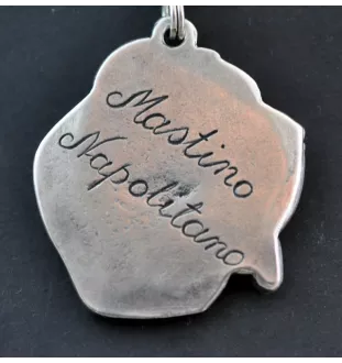 Mâtin napolitain, Mâtin de Naples, Napolitain - Collier de chien dans une boîte cadeau, médaillon argenté pour fan de chien, pendentif remarquable de la marque Art-Dog