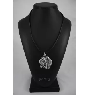Mastino Napoletano, Neapolitanischer Mastiff - Hundehalsband in Geschenkbox, versilbertes Medaillon für Hundefans, markanter Anhänger der Marke Art-Dog