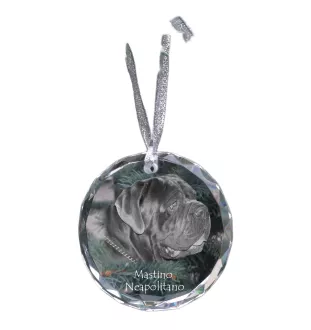Mastino Napoletano, Neapolitanischer Mastiff - Kristallkugel mit Foto, Hundebild im Kristall, personalisierter Christbaumschmuck von Art-Dog.