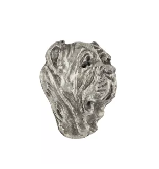 Mastino Napoletano, Neapolitanischer Mastiff II  - Versilberte Hundebrosche, elegante Anstecknadel, Jackenreversschmuck der Marke Art-Dog