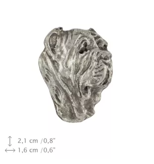 Mastino Napoletano, Neapolitanischer Mastiff II  - Versilberte Hundebrosche, elegante Anstecknadel, Jackenreversschmuck der Marke Art-Dog