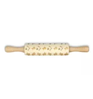 Mudi - small rolling pin with a dog pattern, a rolling pin for children's dough, decorating ceramic clay by Art-Dog brand
