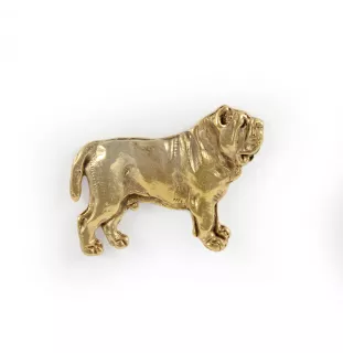 Mâtin napolitain, Mâtin de Naples, Napolitain I - Broche de chien dans une boîte décorative, épingle élégante en plaqué or, épingle de veste de la marque Art-Dog