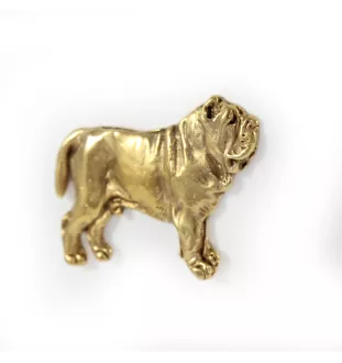 Mâtin napolitain, Mâtin de Naples, Napolitain I - Broche de chien dans une boîte décorative, épingle élégante en plaqué or, épingle de veste de la marque Art-Dog
