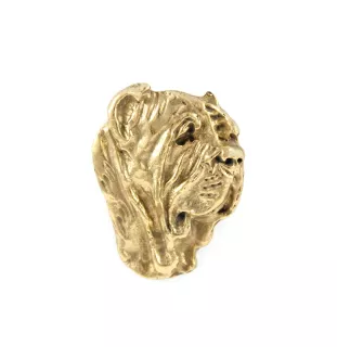 Neapolitan Mastiff, Mastino Napoletano II - Dog brooch in decorative box, elegant gold-plated pin, Art-Dog brand jacket pin
