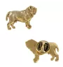 Mastino Napoletano, Neapolitanischer Mastiff I - Vergoldete Brosche, eleganter Hundeschmuck, einzigartige Brosche der Marke Art-Dog