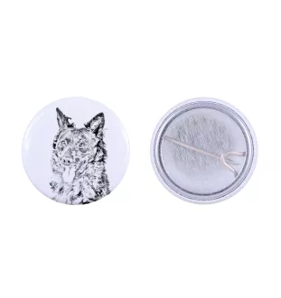 Mudi - pin with your dog, add your own photo, Art-Dog brand