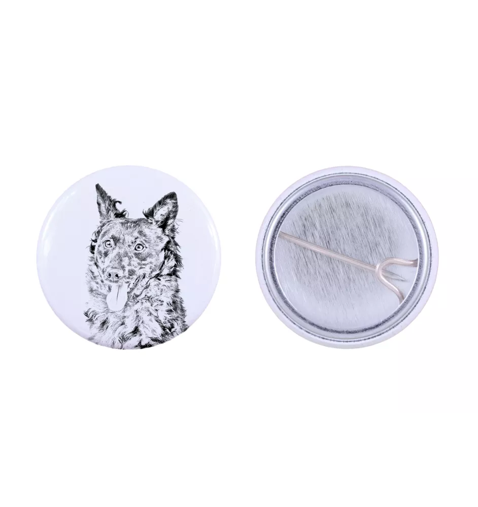 Mudi - pin with your dog, add your own photo, Art-Dog brand