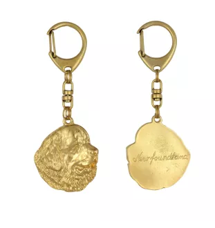 Newfoundland, Newfs, Newfies - Gilded key ring with dog in gift box, handbag decoration, luxury accessory by Art-Dog brand