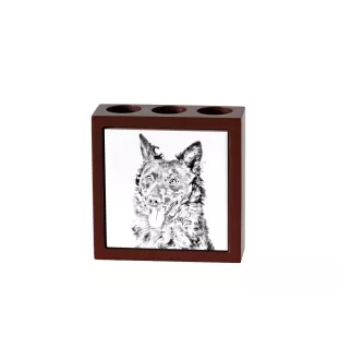 Mudi - Stifthalter mit Hund, Schreibtischorganizer mit Aufdruck, personalisierte Schreibtischdekoration der Marke Art-Dog