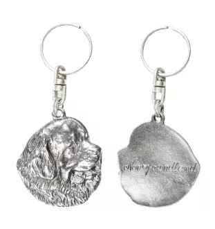 Chien de Terre-neuve, retriever de Terre-Neuve - Pendentif argenté avec un chien dans une boîte décorative, décoration de sac à main, pendentif de sac à dos par la marque Art-Dog