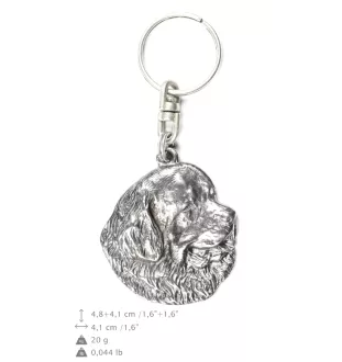 Newfoundland, Newfs, Newfies - Silver-plated pendant with a dog in a decorative box, handbag decoration, backpack pendant by Art-Dog brand