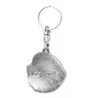Chien de Terre-neuve, retriever de Terre-Neuve - Pendentif argenté avec un chien dans une boîte décorative, décoration de sac à main, pendentif de sac à dos par la marque Art-Dog