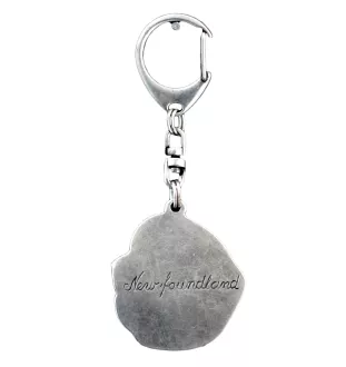 Newfoundland, Newfs, Newfies - Silver-plated key ring with a dog in a gift box, handbag decoration, backpack pendant by Art-Dog brand