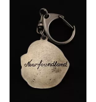 Newfoundland, Newfs, Newfies - Silver-plated key ring with a dog in a gift box, handbag decoration, backpack pendant by Art-Dog brand