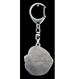 Newfoundland, Newfs, Newfies - Silver-plated key ring with a dog in a gift box, handbag decoration, backpack pendant by Art-Dog brand
