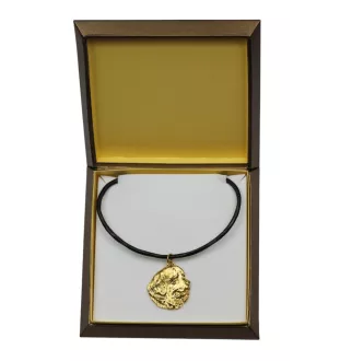 Chien de Terre-neuve, retriever de Terre-Neuve - Collier de chien dans une boîte cadeau, pendentif plaqué or pour les fans de chiens, bijoux remarquables par Art-Dog