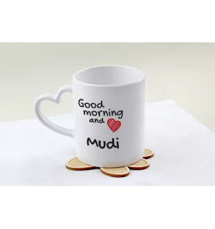 Mudi - Tasse mit Hund, entzückende Tasse mit herzförmigem Henkel, universelles Geschenk der Marke Art-Dog