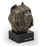 Mastino Napoletano, Neapolitanischer Mastiff - Hundestatue, Büste auf Steinsockel, Skulptur, Trophäe für Hundeausstellung der Marke Art-Dog