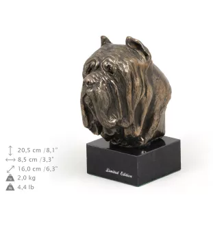 Mâtin napolitain, Mâtin de Naples, Napolitain - Statue de chien, buste sur socle en pierre, sculpture, trophée pour exposition canine par la marque Art-Dog