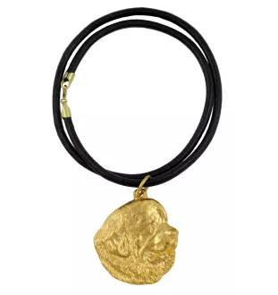 Chien de Terre-neuve, retriever de Terre-Neuve - Collier pour chien, pendentif plaqué or pour fan de chien, bijoux uniques de la marque Art-Dog