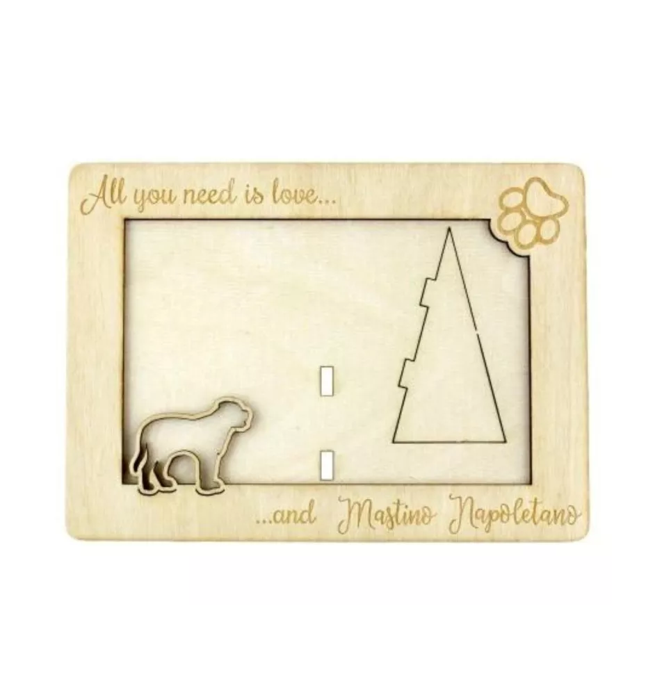 Mâtin napolitain, Mâtin de Naples, Napolitain - Cadre photo, cadre en bois gravé, un joli gadget pour l'amoureux des chiens par Art-Dog