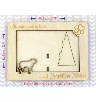 Mastif neapolitański ramka na zdjęcie ze sklejki Art-Dog