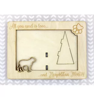 Mâtin napolitain, Mâtin de Naples, Napolitain - Cadre photo, cadre en bois gravé, un joli gadget pour l'amoureux des chiens par Art-Dog