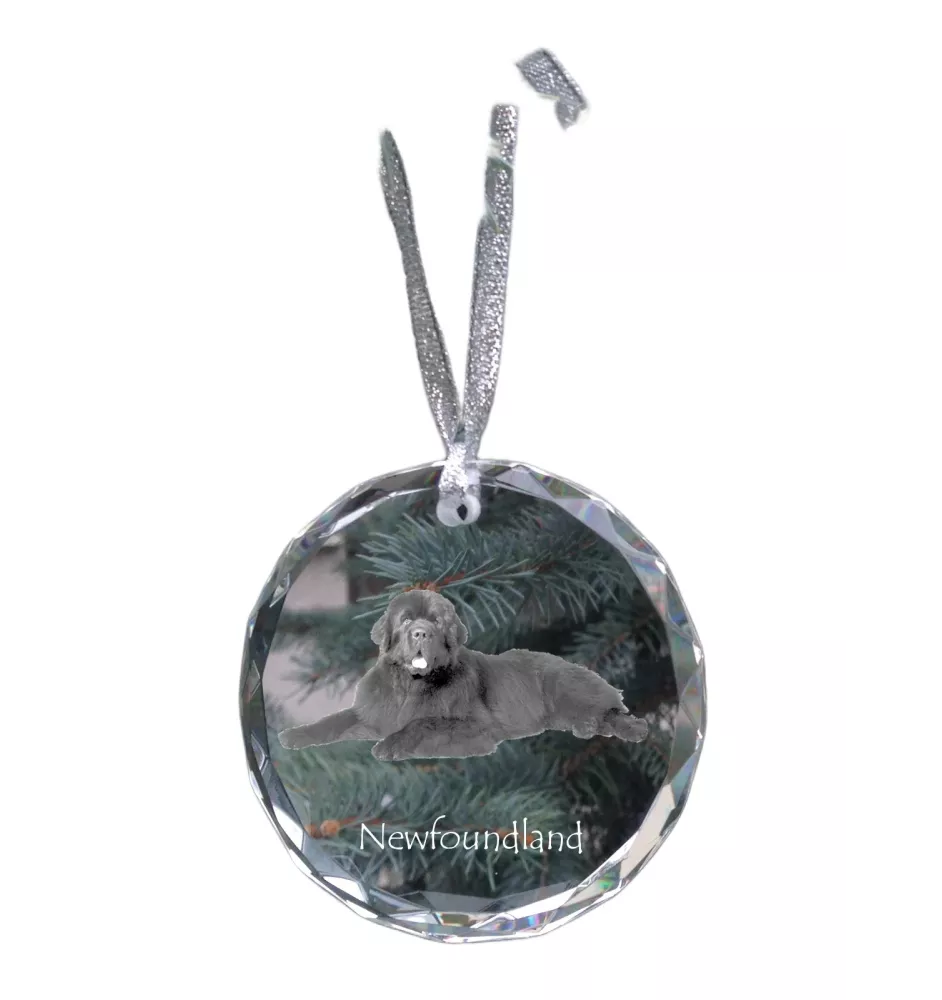 Newfoundland, Newfs, Newfies - crystal bauble with a photo, dog photo in crystal, personalized Christmas tree ornament by Art-Dog brand