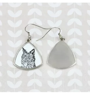 Mudi - Hund Ohrringe, hängende Ohrringe mit Bild, personalisierter Schmuck mit dem Aufdruck der Marke Art-Dog