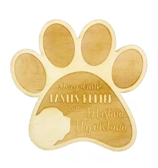 Neapolitan Mastiff, Mastino Napoletano - Mug coaster, engraved coaster with dog, gift for dog lover by Art-Dog brand