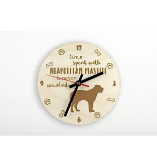 Mastino Napoletano, Neapolitanischer Mastiff - Uhr mit Hund, Holzuhr mit Gravur, personalisierte Uhr von Art-Dog