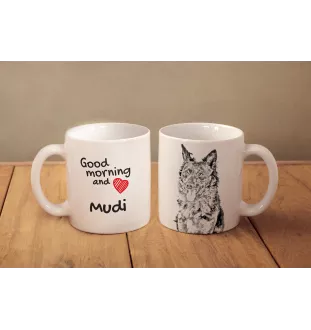 Mudi - cup with a dog, cup with a photo, personalized gift from the Art-Dog brand