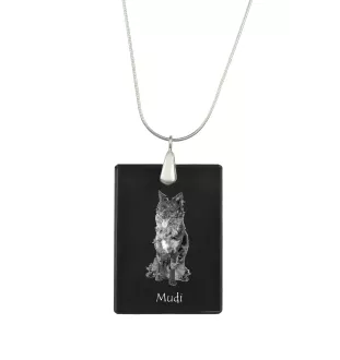 Mudi - Pendentif en cristal avec chien, collier en argent avec photo, pendentif personnalisé par la marque Art-Dog