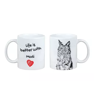 Mudi - cup with a dog, cup with a photo, personalized gift from the Art-Dog brand