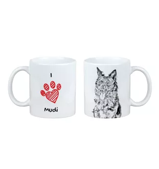 Mudi - cup with a dog, cute cup with graphics, a gift with your photo from the Art-Dog brand