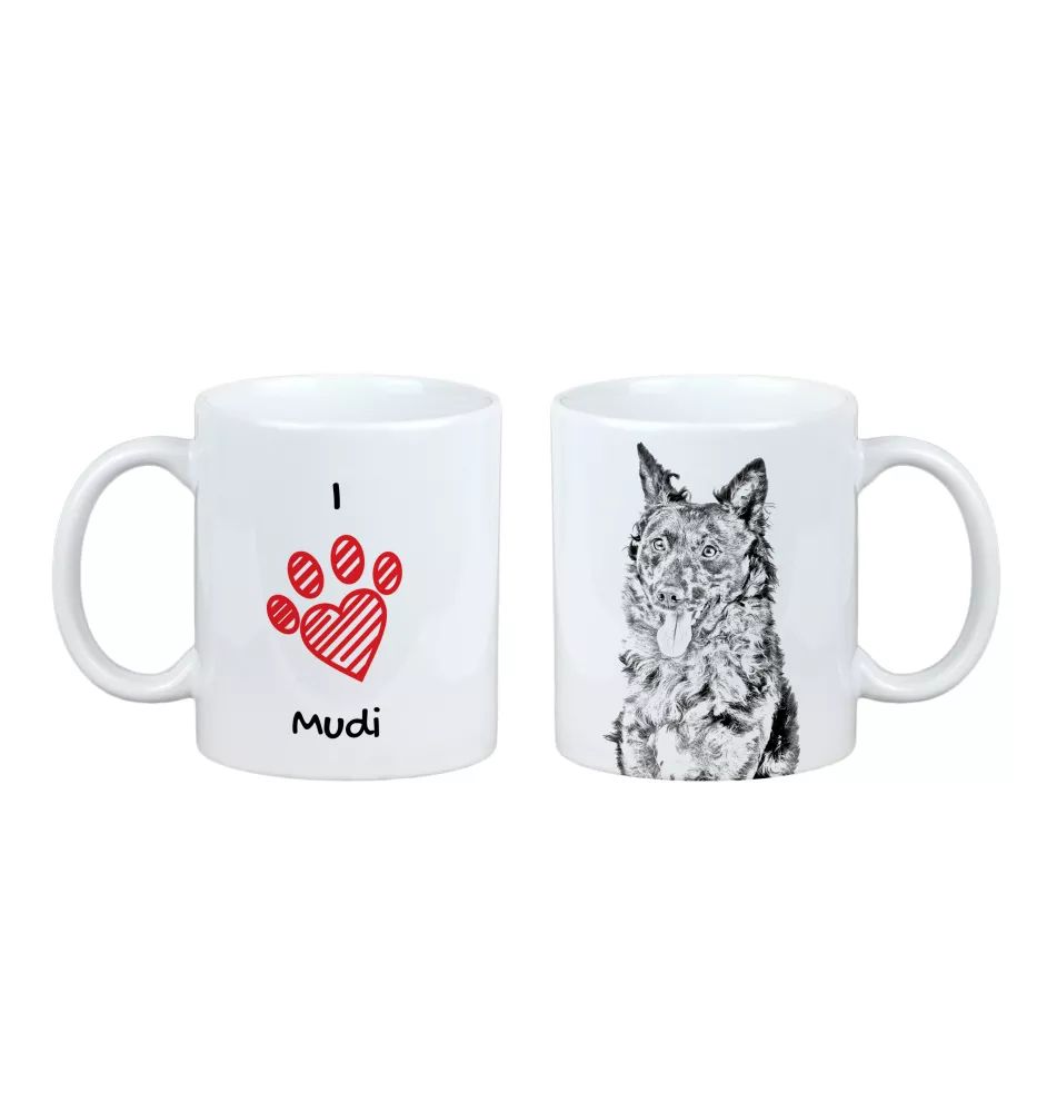 Mudi - tasse avec chien, une tasse adorable avec une illustration, un cadeau avec votre photo de la marque Art-Dog