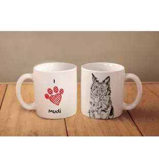 Mudi - cup with a dog, cute cup with graphics, a gift with your photo from the Art-Dog brand