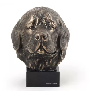 Neufundländer, Newfoundland - Hundestatue, Büste auf Steinsockel, Skulptur, Trophäe für Hundeausstellung der Marke Art-Dog