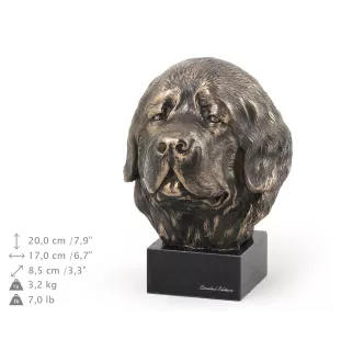 Newfoundland, Newfs, Newfies - Dog statue, bust on stone base, sculpture, trophy for dog show by Art-Dog brand