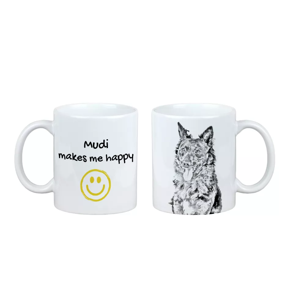 Mudi - cup with a dog, cheerful cup for a dog lover, personalized gift from the Art-Dog brand