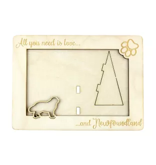 Newfoundland, Newfs, Newfies - Photo frame, engraved wooden frame, a lovely gadget for the dog lover by Art-Dog