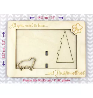 Newfoundland, Newfs, Newfies - Photo frame, engraved wooden frame, a lovely gadget for the dog lover by Art-Dog