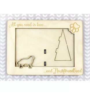 Newfoundland, Newfs, Newfies - Photo frame, engraved wooden frame, a lovely gadget for the dog lover by Art-Dog
