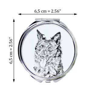 Mudi - miroir de poche avec chien, miroir personnalisé pour sac à main, miroir compact avec impression de la marque Art-Dog