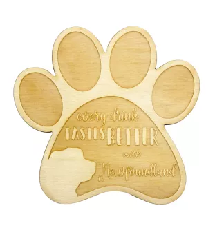 Newfoundland, Newfs, Newfies - Mug coaster, engraved coaster with dog, gift for dog lover by Art-Dog brand
