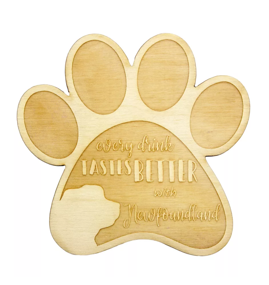 Newfoundland, Newfs, Newfies - Mug coaster, engraved coaster with dog, gift for dog lover by Art-Dog brand